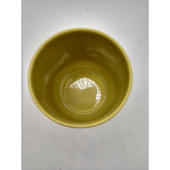 Vintage Yellow Ernestine Glazed Ceramic Planter Pot F199 Mid-Century Modern Styl - Picture 2 of 5